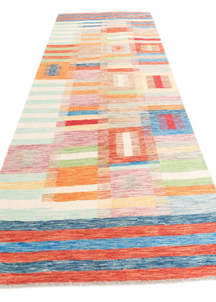 6' 8 x 9' 10 Hand Woven Kilim Modern Wool Rug