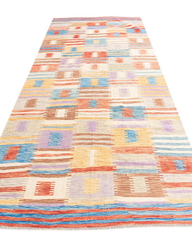 Detail image of 6' 8 x 9' 7  Hand Woven Kilim Modern Wool Rug