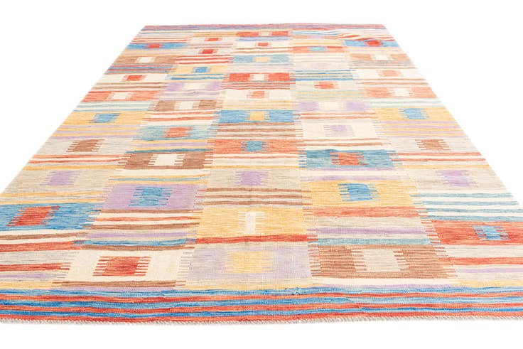 Detail image of 6' 8 x 9' 7 Hand Woven Kilim Modern Wool Rug