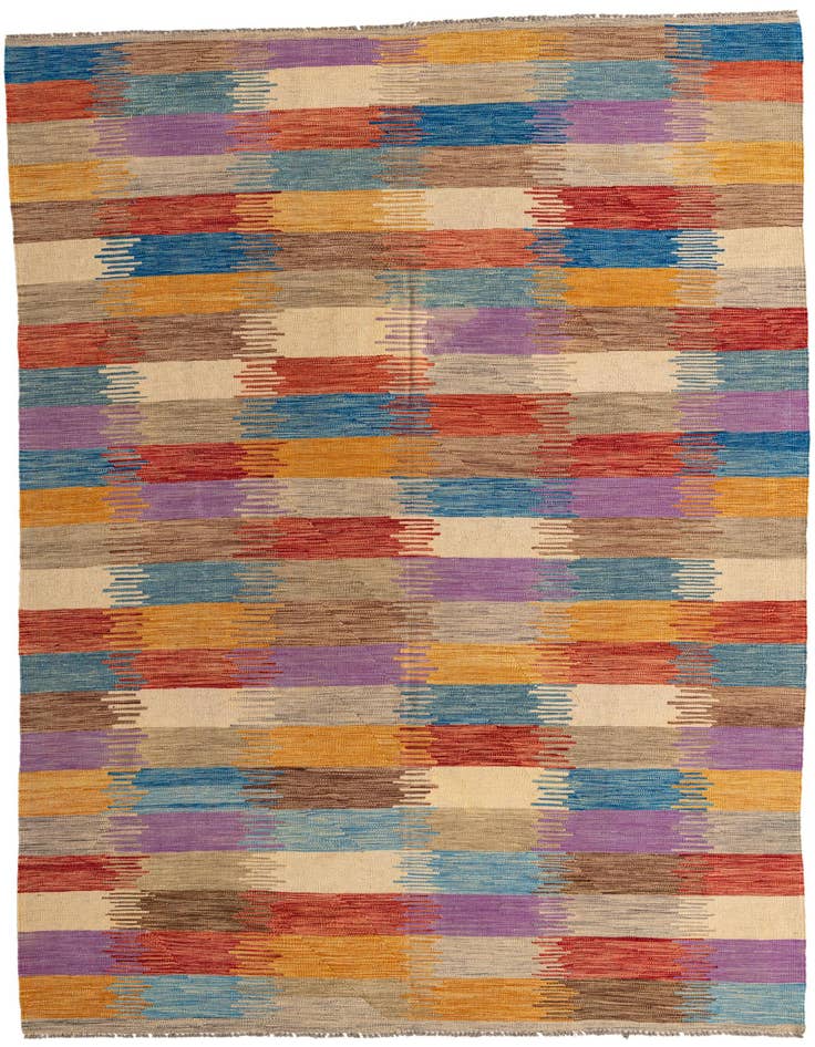 Detail image of 6' 7 x 10' Hand Woven Kilim Modern Wool Rug