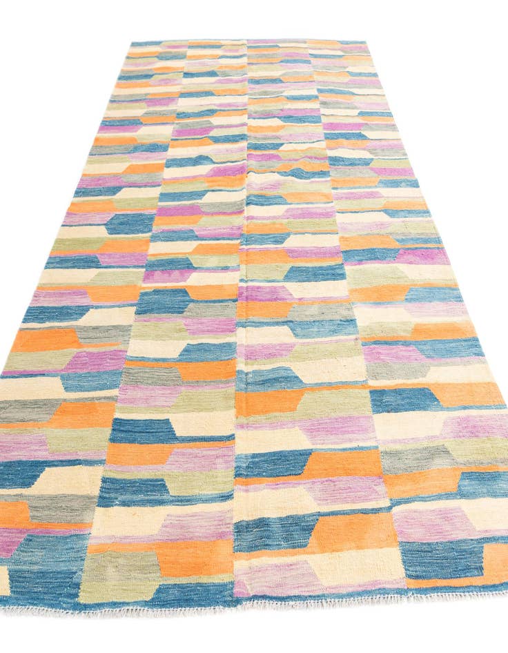 Detail image of 6' 7 x 9' 10  Hand Woven Kilim Modern Wool Rug