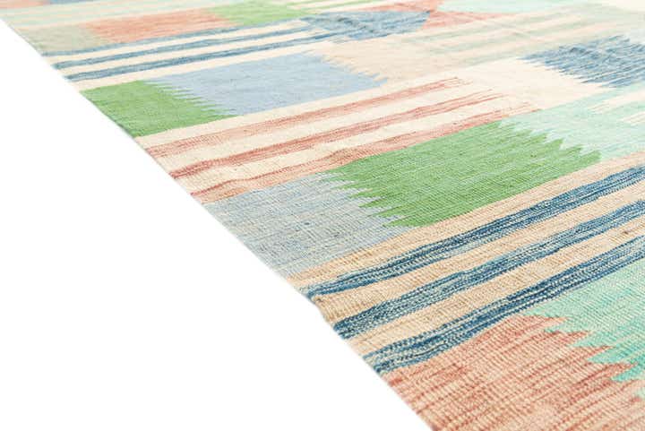 6' 7 x 9' 6 Hand Woven Kilim Modern Wool Rug