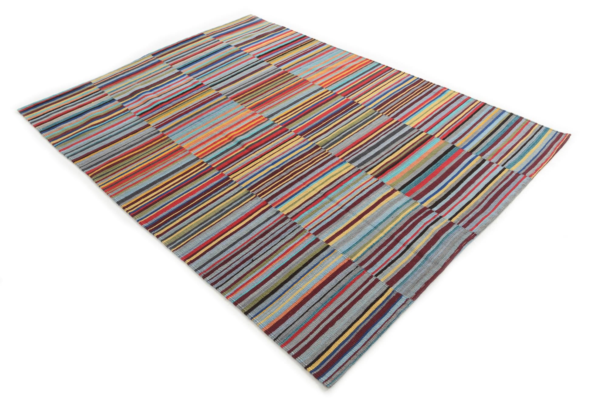 5' 8 x 7' 8 Hand Woven Kilim Modern Wool Rug