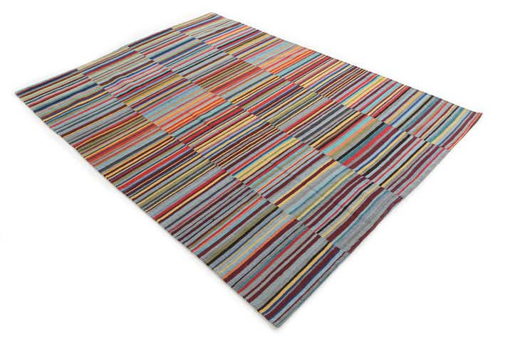 5' 8 x 7' 8 Hand Woven Kilim Modern Wool Rug