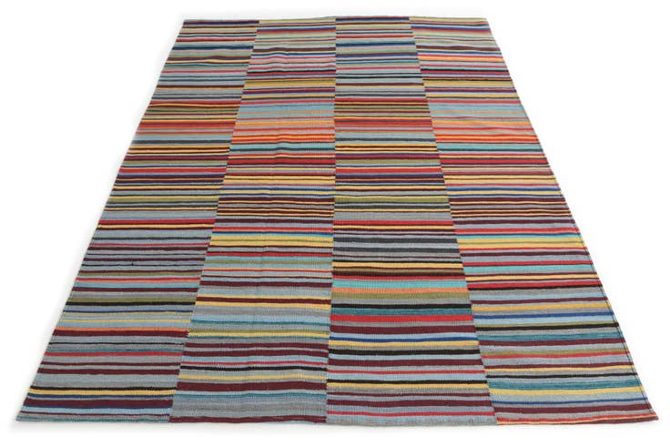 Detail image of 5' 8 x 7' 8 Hand Woven Kilim Modern Wool Rug