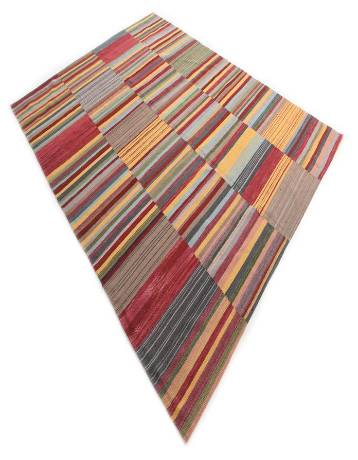 Detail image of 7' 2 x 9' 5 Hand Woven Kilim Modern Wool Rug