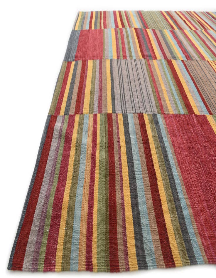 Detail image of 7' 2 x 9' 5 Hand Woven Kilim Modern Wool Rug