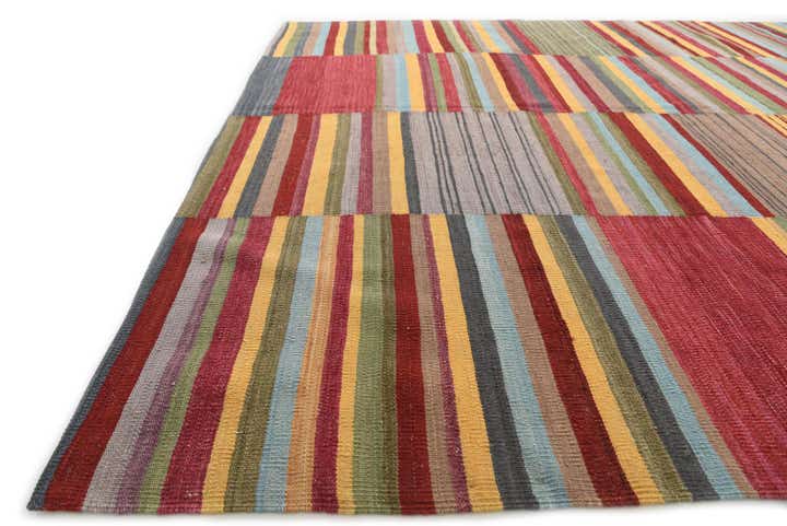 7' 2 x 9' 5 Hand Woven Kilim Modern Wool Rug