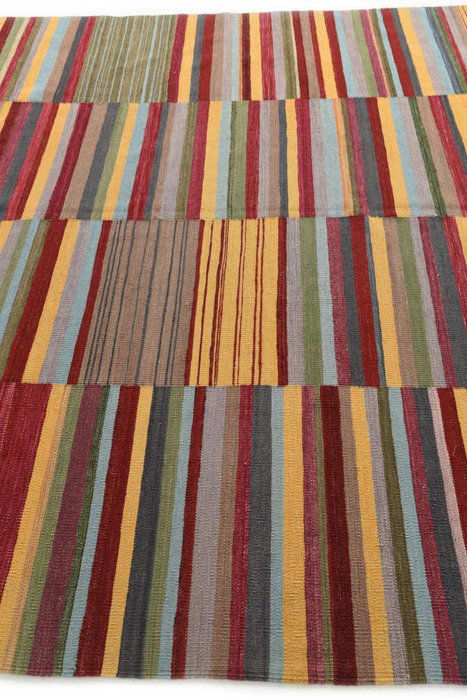 7' 2 x 9' 5 Hand Woven Kilim Modern Wool Rug