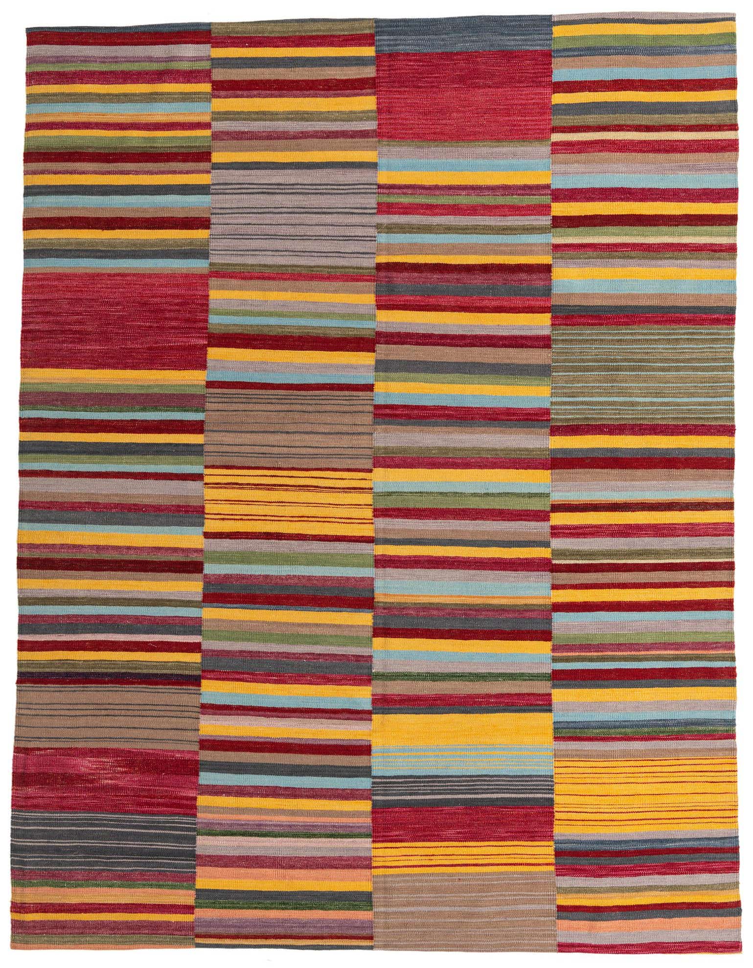 7' 2 x 9' 5 Hand Woven Kilim Modern Wool Rug