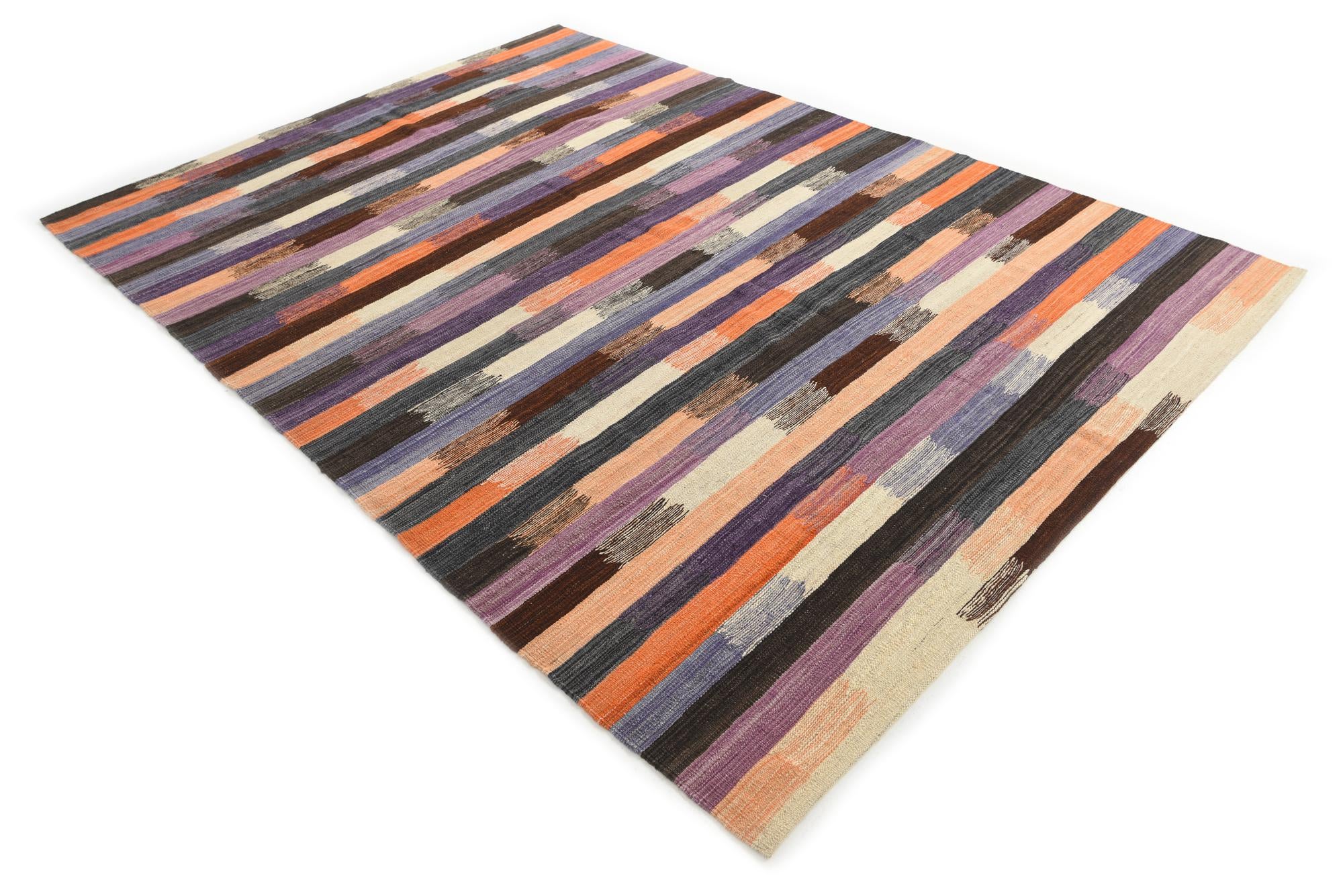 6' 10 x 9' 4 Hand Woven Kilim Modern Wool Rug