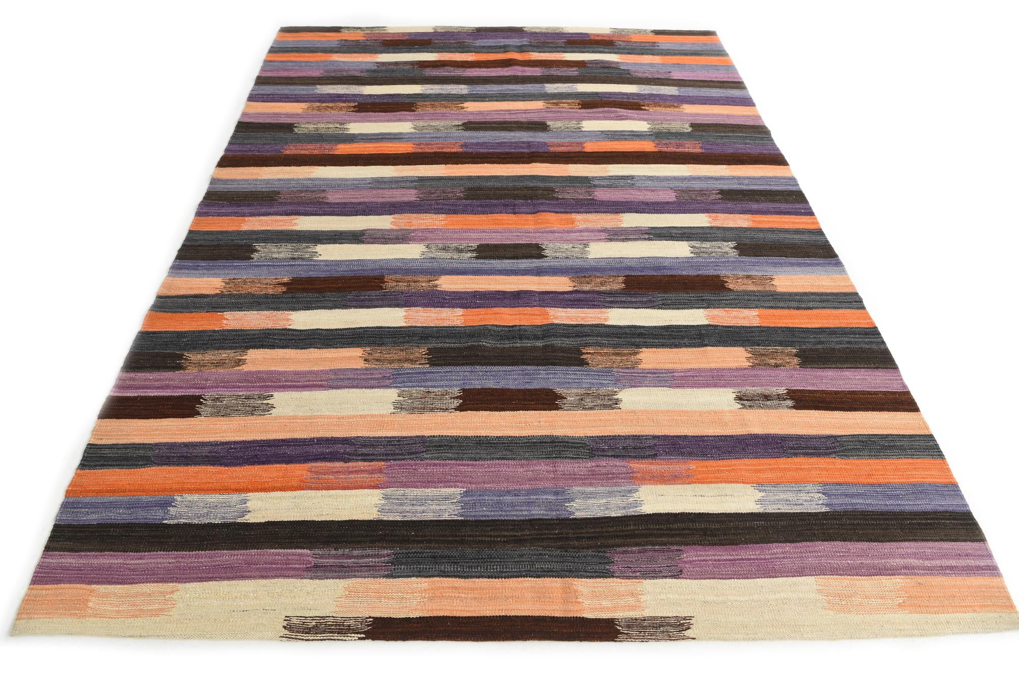 6' 10 x 9' 4 Hand Woven Kilim Modern Wool Rug