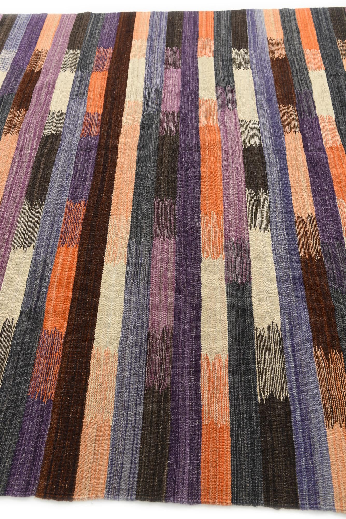 6' 10 x 9' 4 Hand Woven Kilim Modern Wool Rug