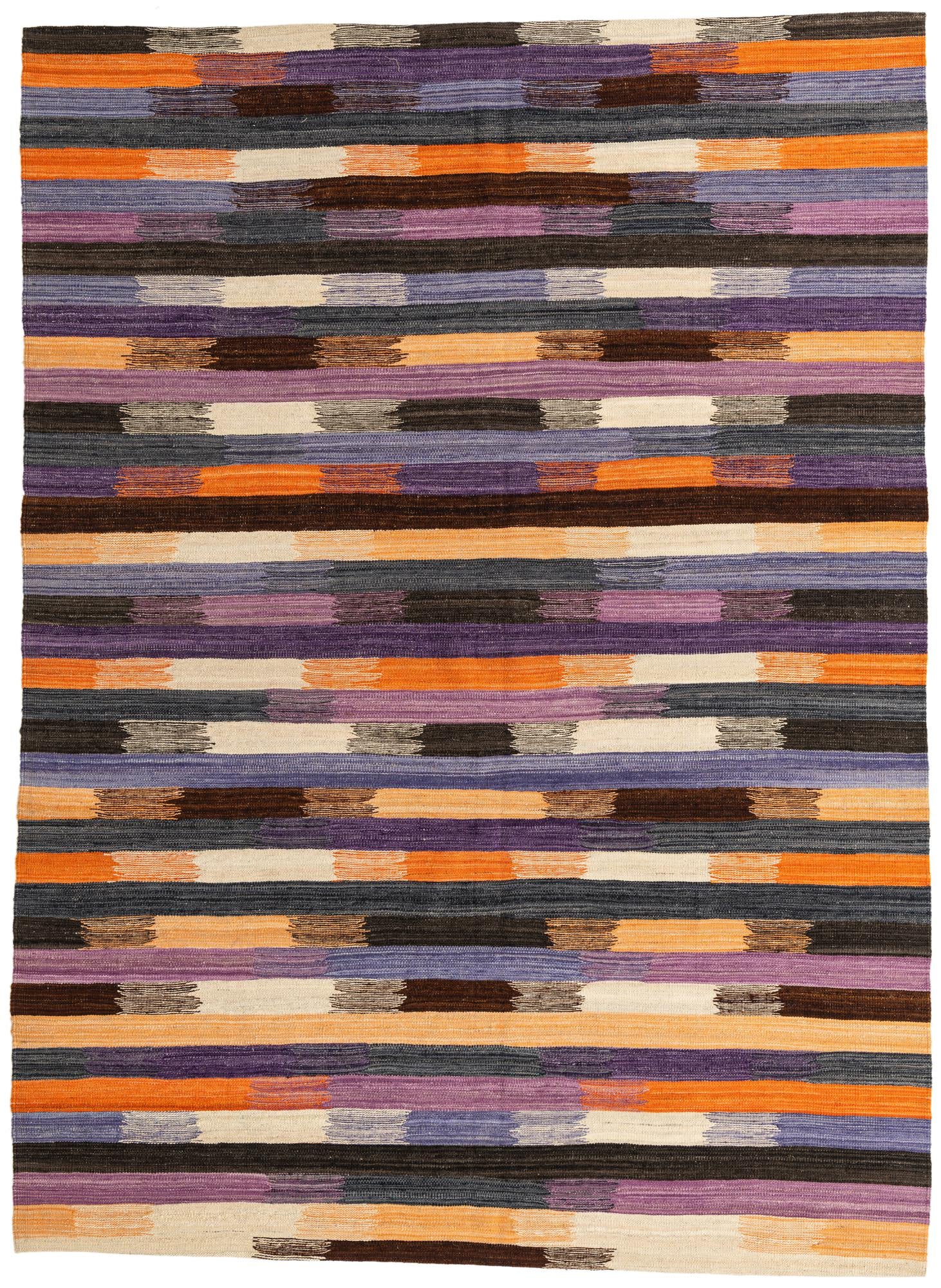 6' 10 x 9' 4 Hand Woven Kilim Modern Wool Rug