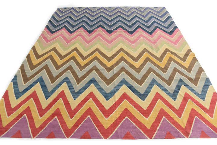 8' 5 x 9' 10 Hand Woven Kilim Modern Wool Rug