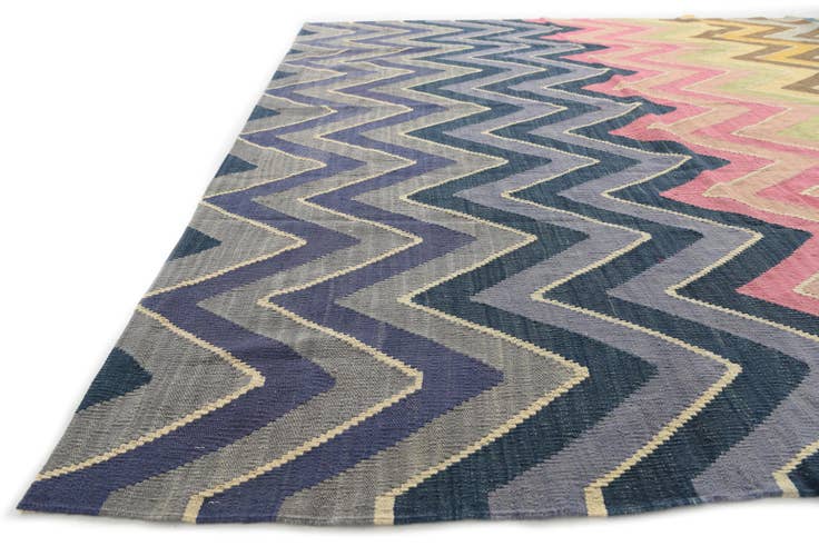 Detail image of 8' 5 x 9' 10 Hand Woven Kilim Modern Wool Rug