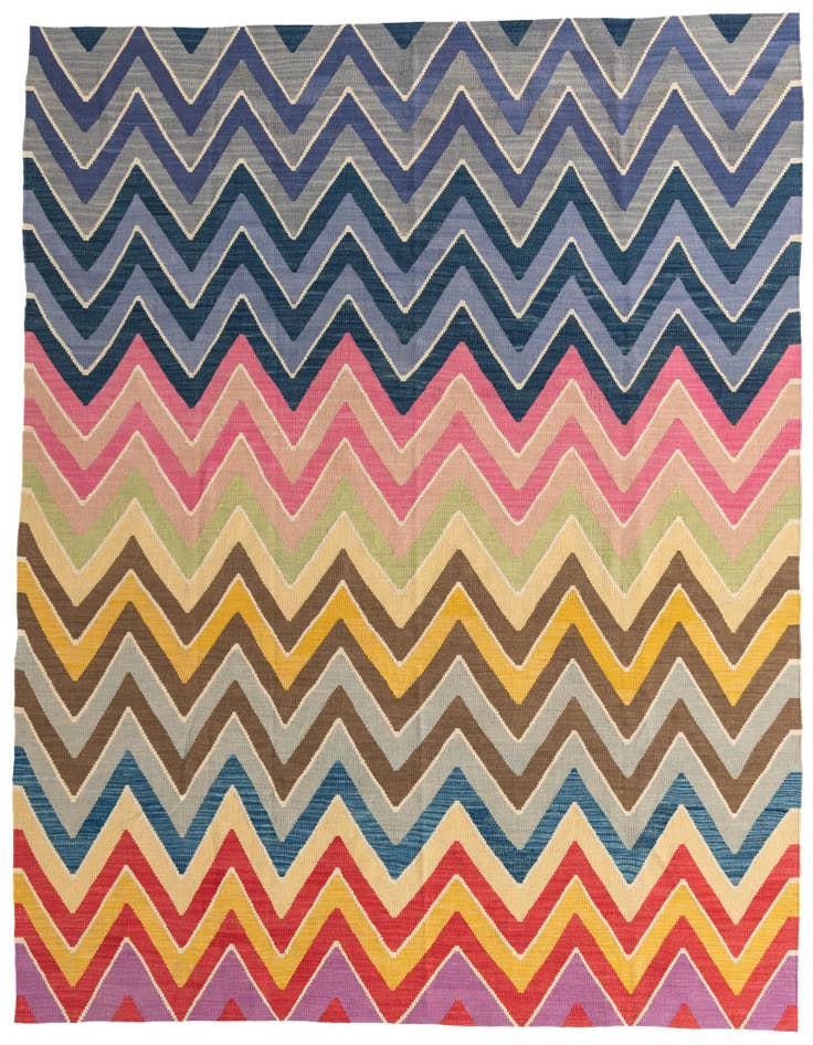Detail image of 8' 5 x 9' 10 Hand Woven Kilim Modern Wool Rug