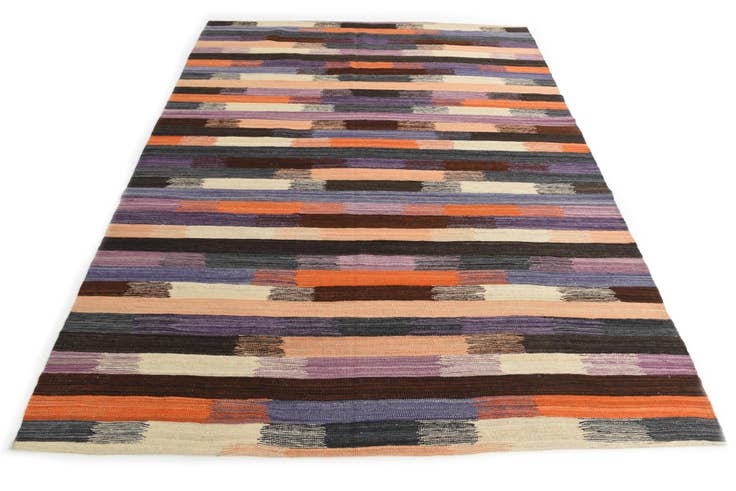Detail image of 7' x 9' 3 Hand Woven Kilim Modern Wool Rug