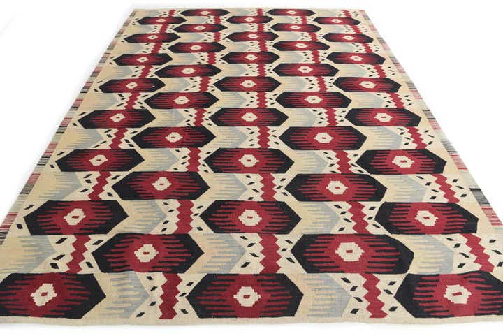 8' 9 x 11' 6 Hand Woven Kilim Modern Wool Rug