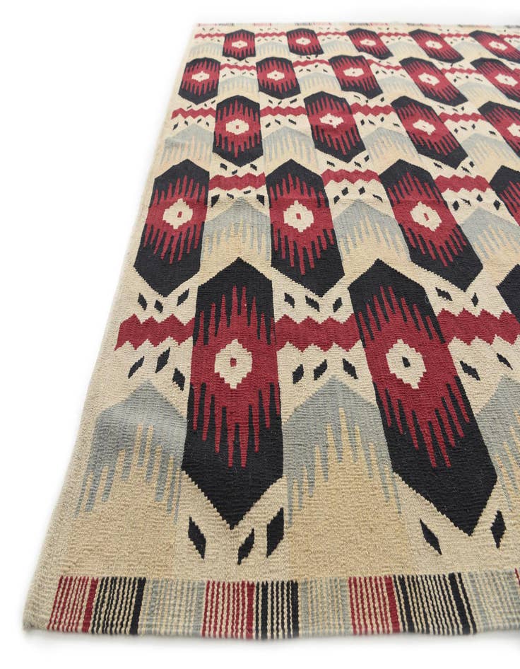 Detail image of 8' 9 x 11' 6  Hand Woven Kilim Modern Wool Rug