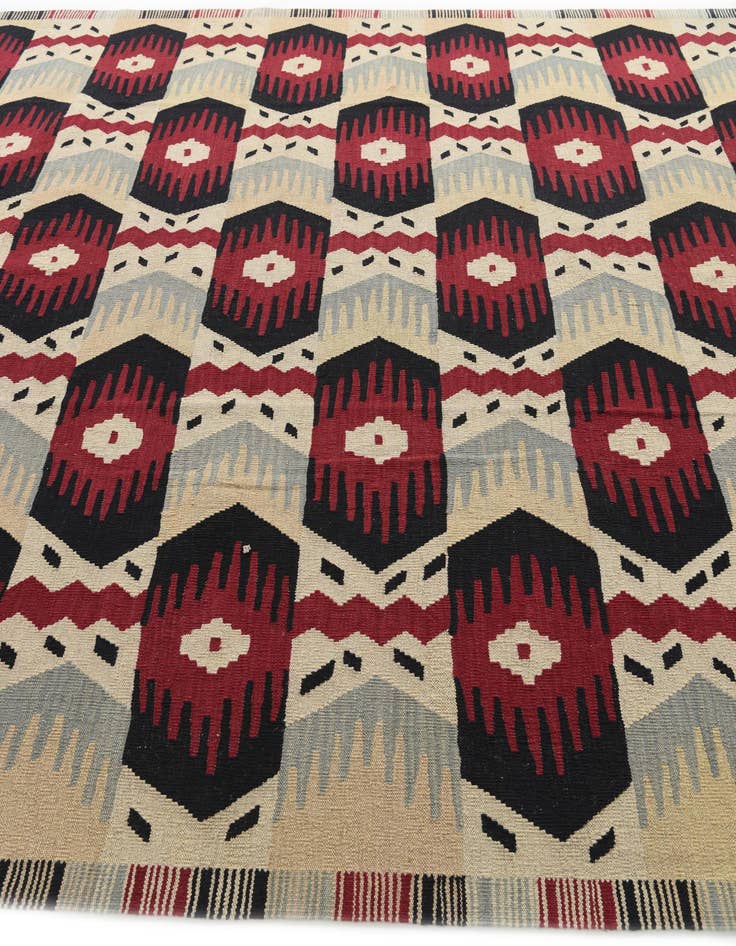 Detail image of 8' 9 x 11' 6  Hand Woven Kilim Modern Wool Rug