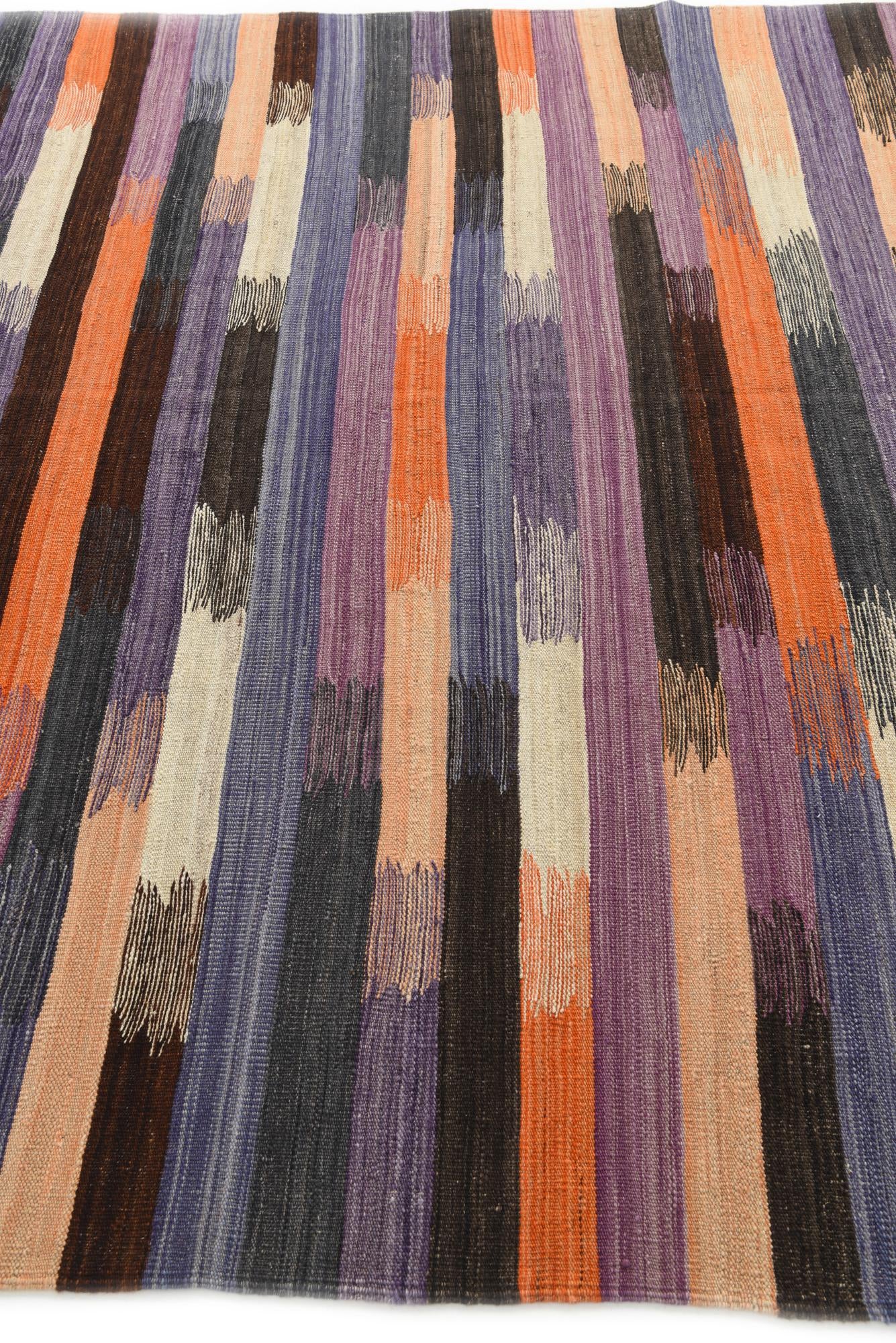 7' x 9' 5 Hand Woven Kilim Modern Wool Rug