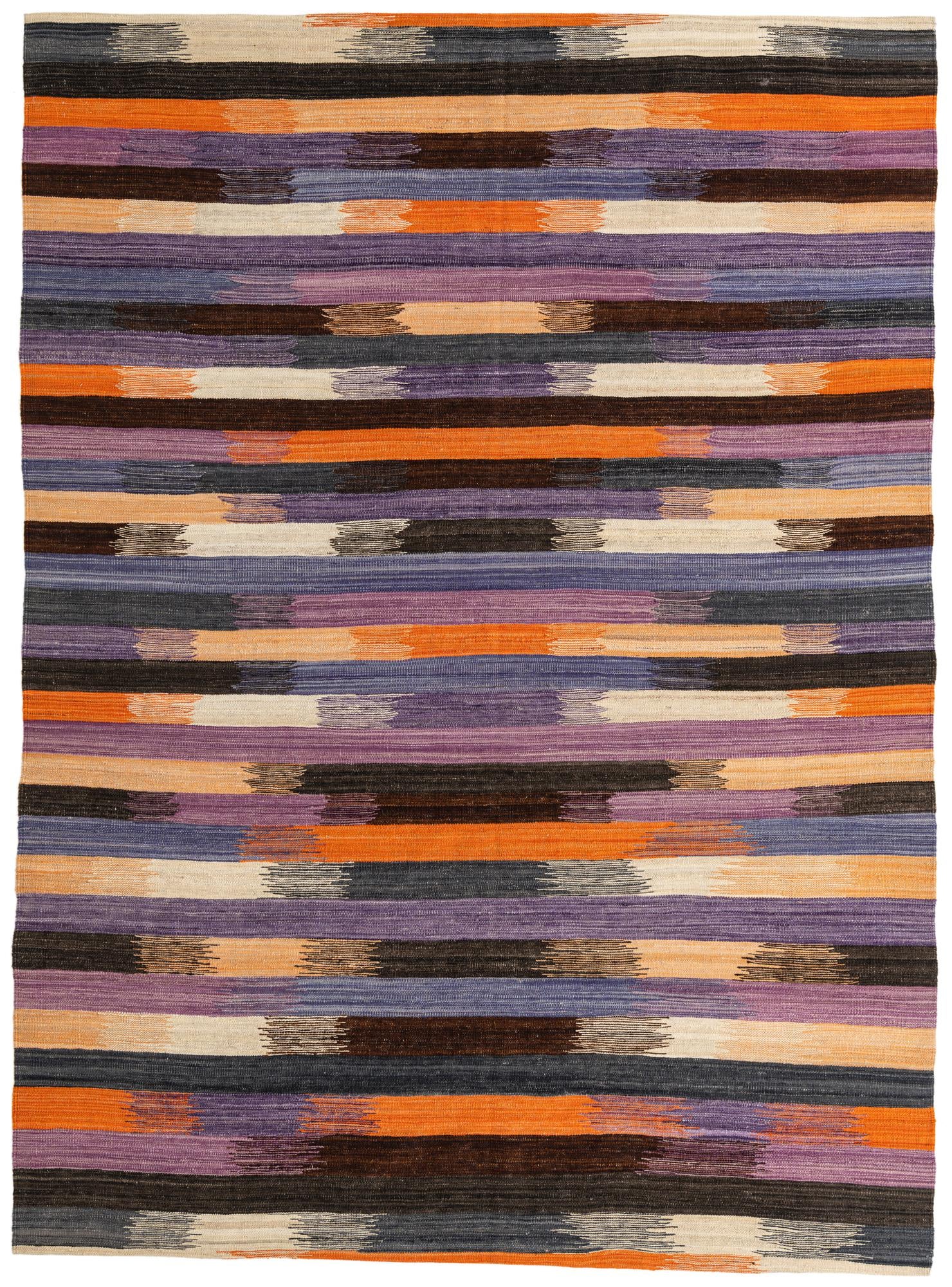 7' x 9' 5 Hand Woven Kilim Modern Wool Rug