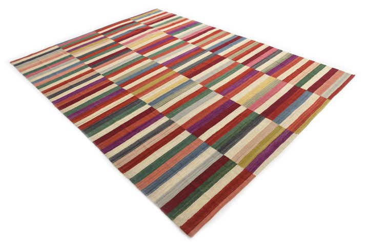 7' 3 x 9' 6 Hand Woven Kilim Modern Wool Rug