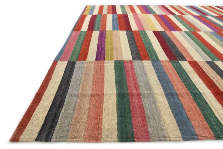 7' 3 x 9' 6 Hand Woven Kilim Modern Wool Rug