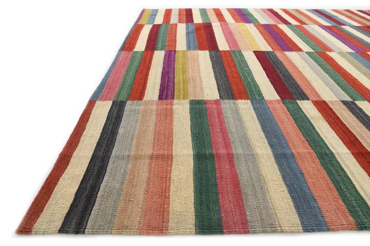Detail image of 7' 3 x 9' 6 Hand Woven Kilim Modern Wool Rug