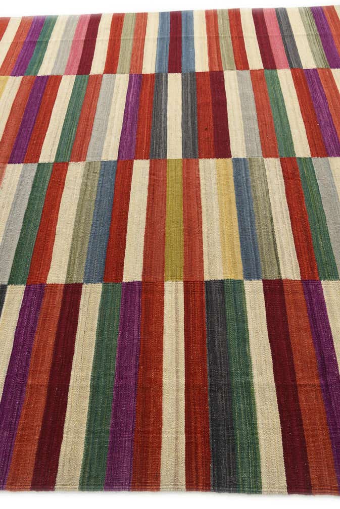 7' 3 x 9' 6 Hand Woven Kilim Modern Wool Rug