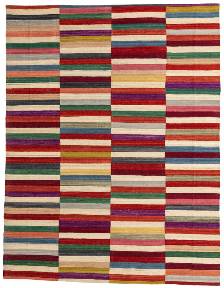 Detail image of 7' 3 x 9' 6 Hand Woven Kilim Modern Wool Rug