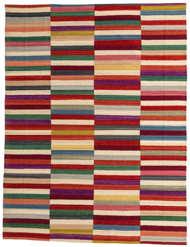 7' 3 x 9' 6 Hand Woven Kilim Modern Wool Rug