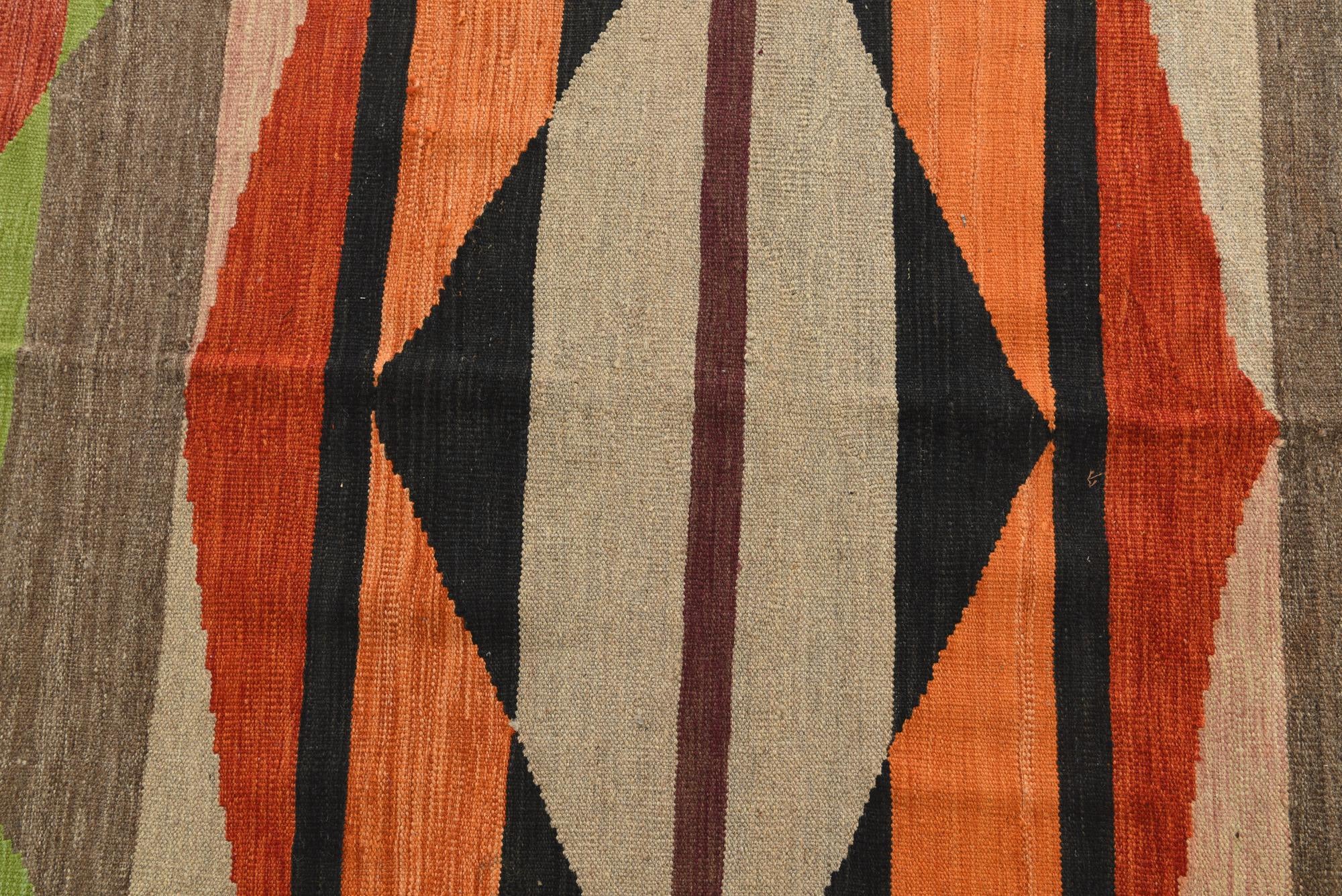 4' 8 x 6' 6 Hand Woven Kilim Modern Wool Rug