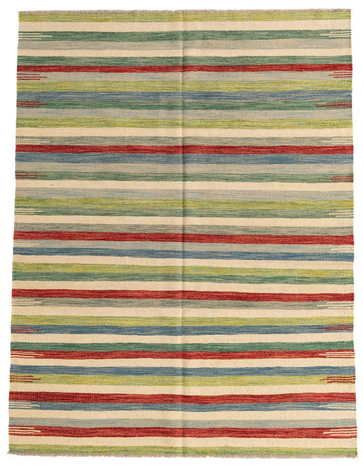 Detail image of 5' 9 x 8' 1 Hand Woven Kilim Modern Wool Rug