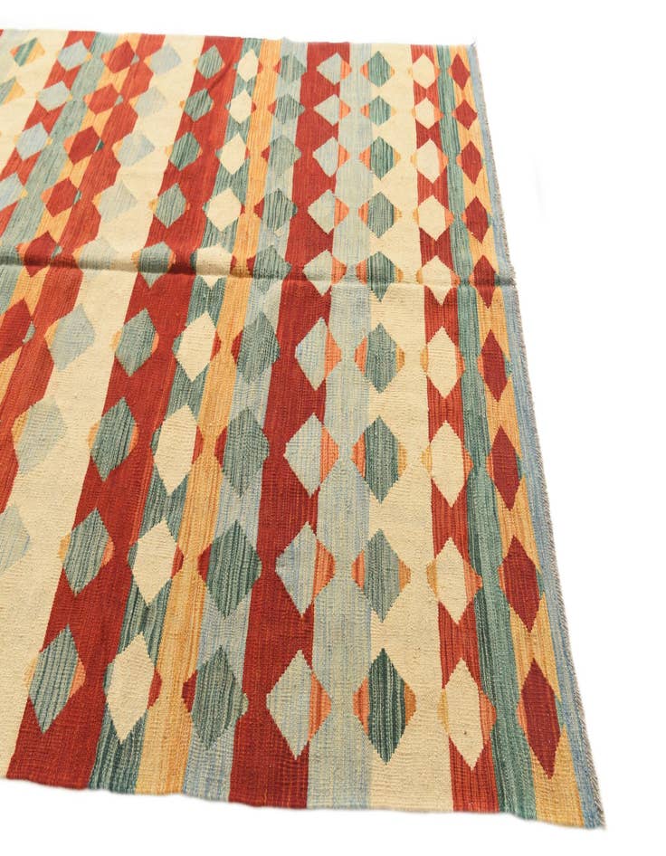 Detail image of 6' 4 x 10'  Hand Woven Kilim Modern Wool Rug