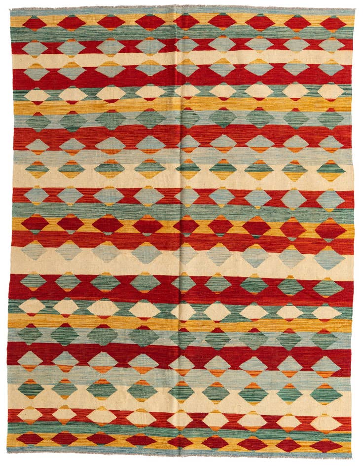 Detail image of 6' 4 x 10' Hand Woven Kilim Modern Wool Rug
