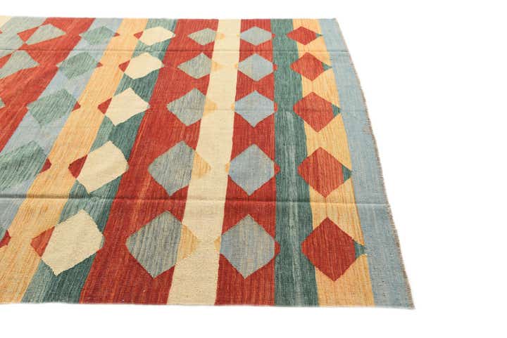 6' 7 x 9' 10 Hand Woven Kilim Modern Wool Rug
