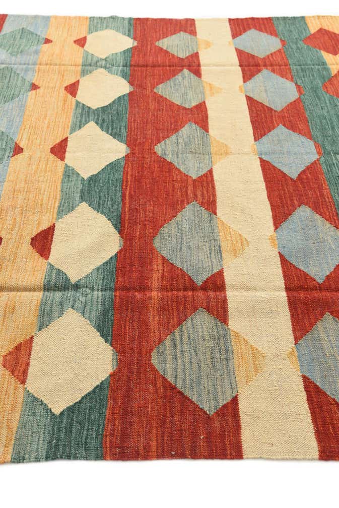 6' 7 x 9' 10 Hand Woven Kilim Modern Wool Rug