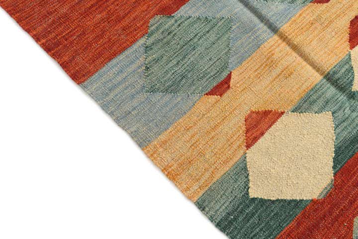 6' 7 x 9' 10 Hand Woven Kilim Modern Wool Rug