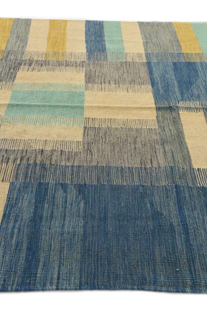 4' 9 x 8' Hand Woven Kilim Modern Wool Rug