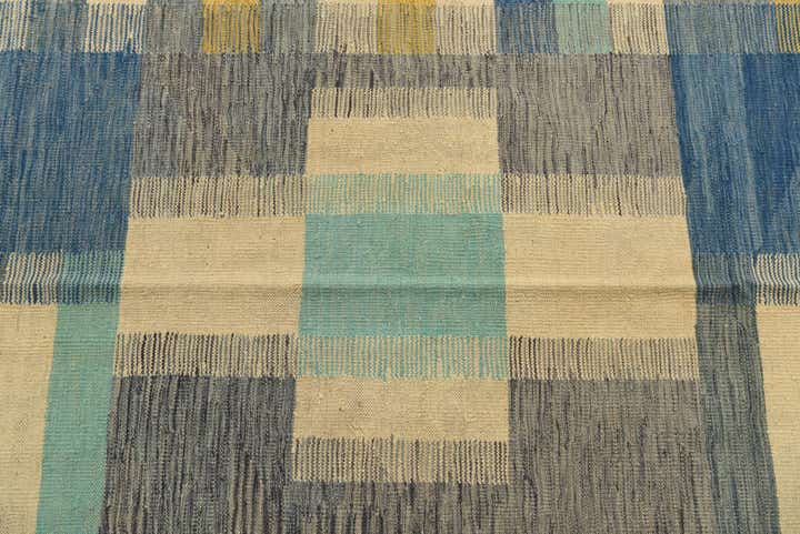 4' 9 x 8' Hand Woven Kilim Modern Wool Rug