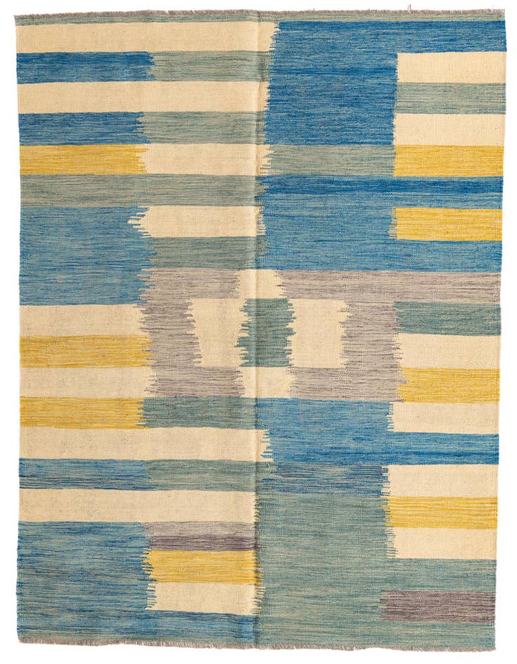 Detail image of 5' 8 x 7' 9 Hand Woven Kilim Modern Wool Rug
