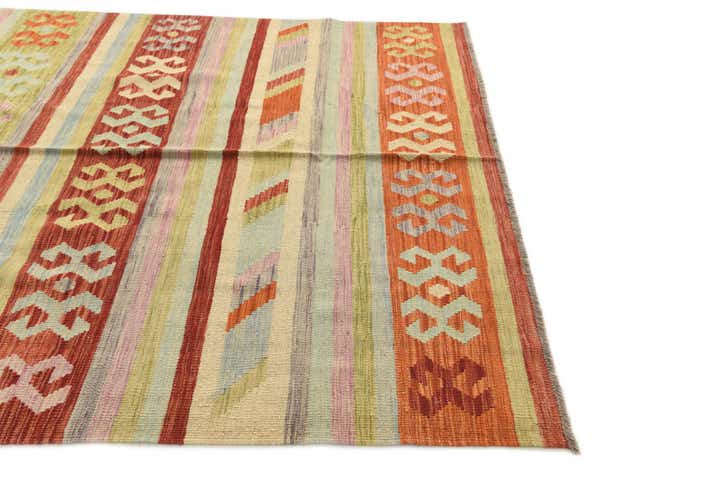 5' 10 x 8' Hand Woven Kilim Modern Wool Rug