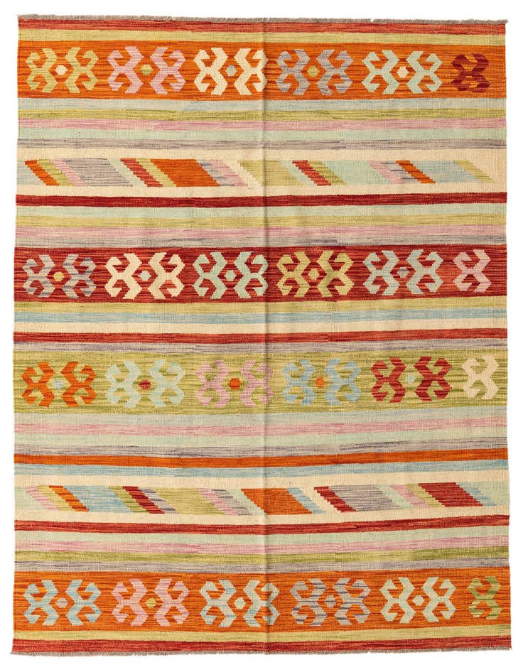 Detail image of 5' 10 x 8' Hand Woven Kilim Modern Wool Rug