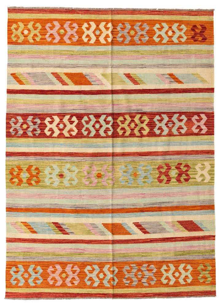 5' 10 x 8' Hand Woven Kilim Modern Wool Rug