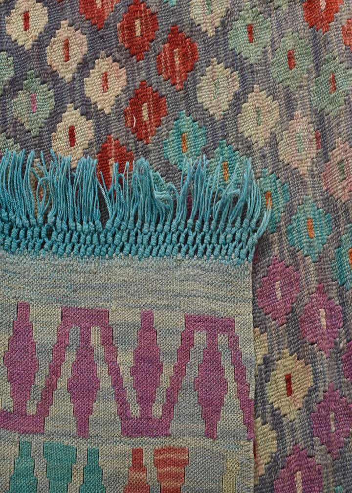 7' x 9' 7 Hand Woven Kilim Modern Wool Rug