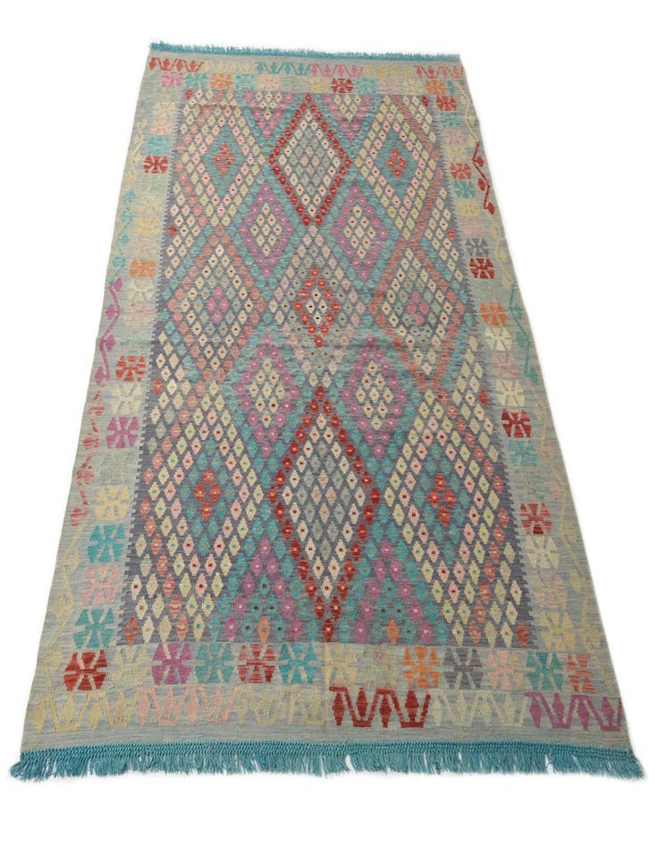 Detail image of 7' x 9' 7 Hand Woven Kilim Modern Wool Rug
