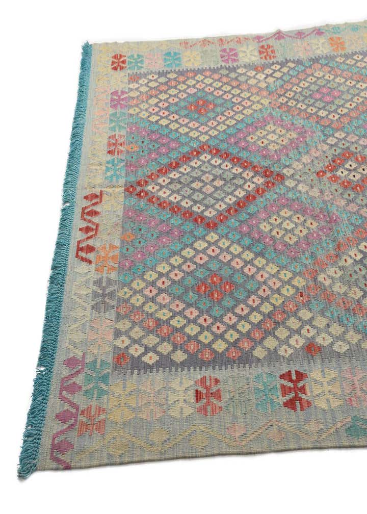 7' x 9' 7 Hand Woven Kilim Modern Wool Rug