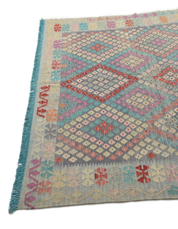 Detail image of 7' x 9' 7 Hand Woven Kilim Modern Wool Rug